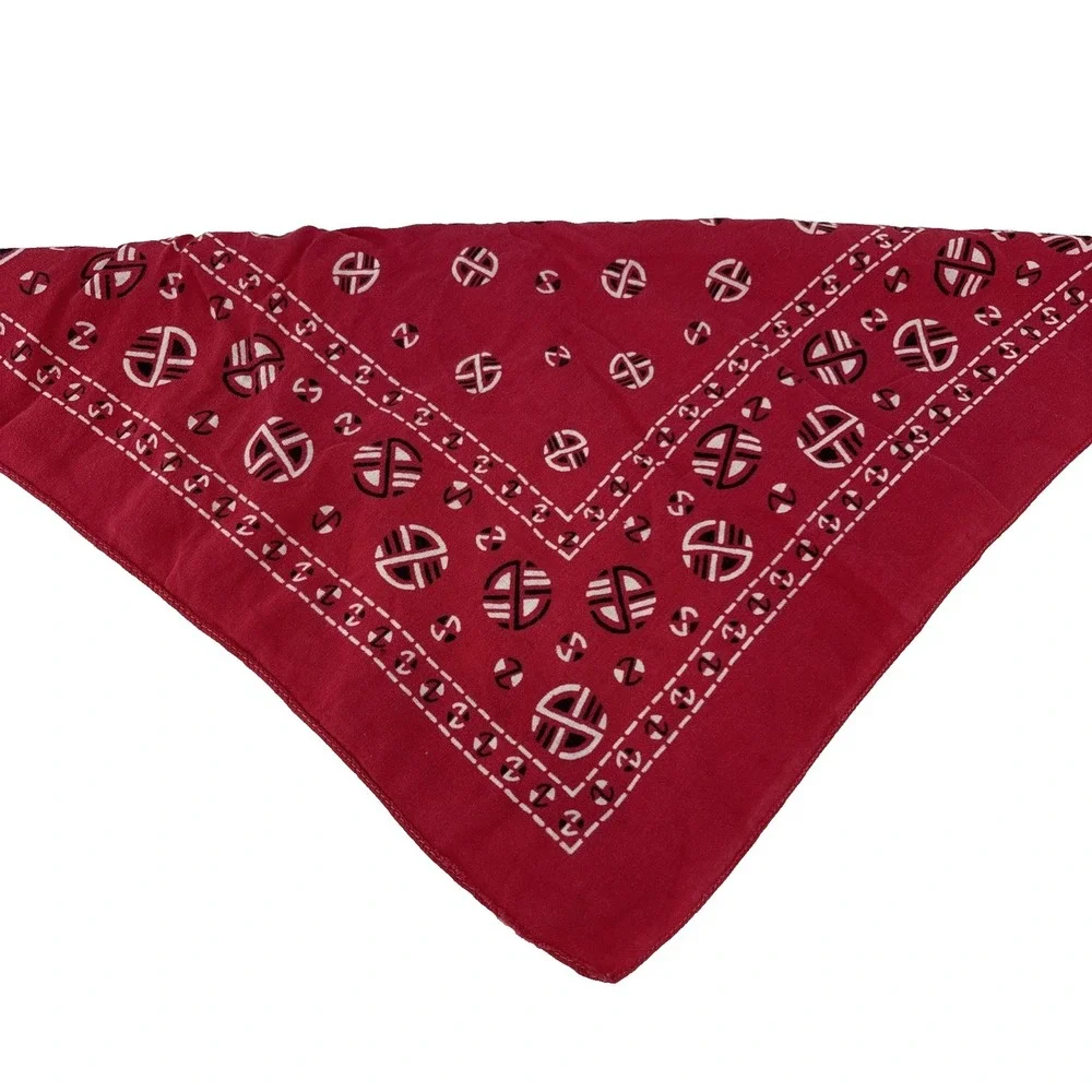 Vintage Red Bandana Guaranteed Fast Color‎ Geometric Pattern RN 14193